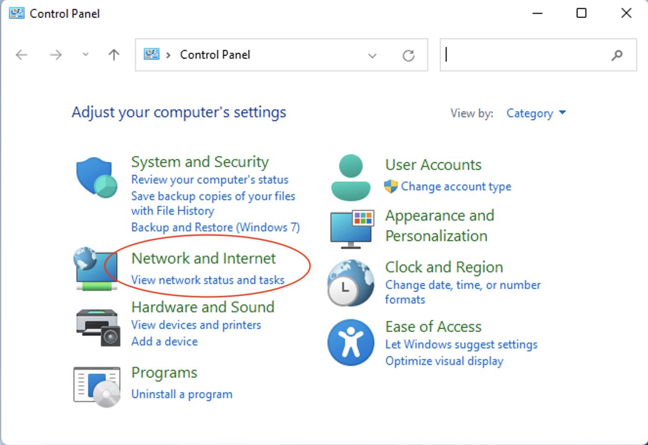 The active network in Windows 11
