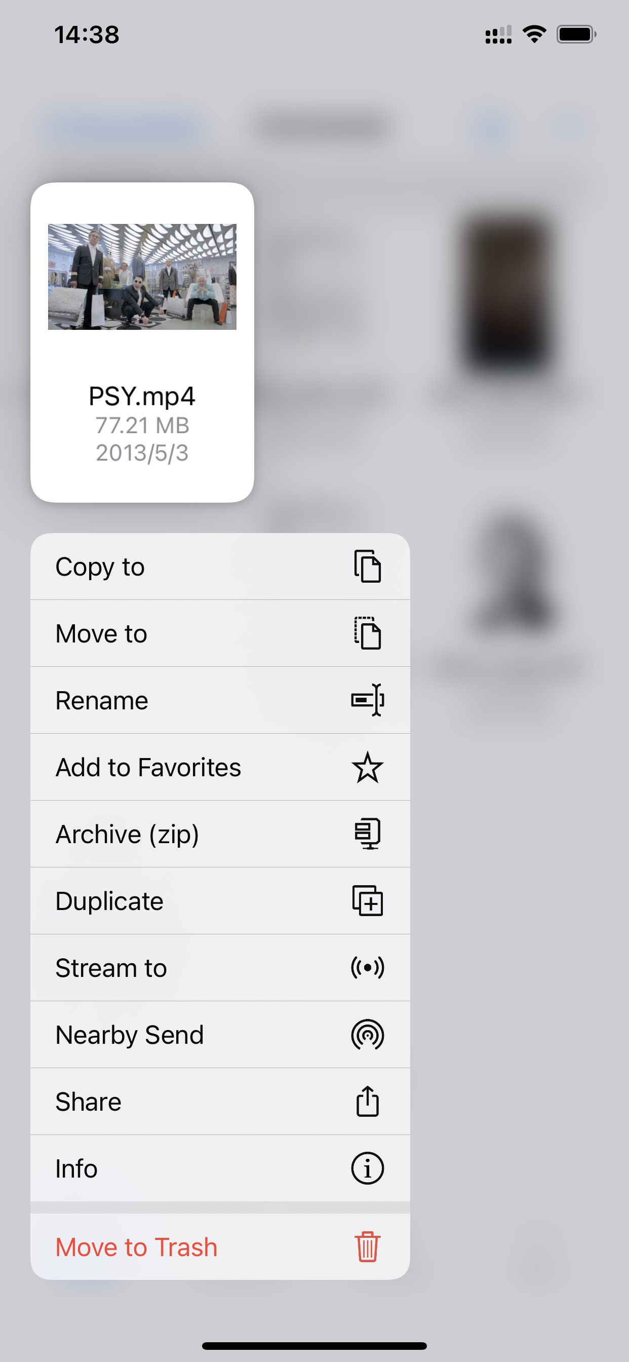 The Rename action in the file context menu