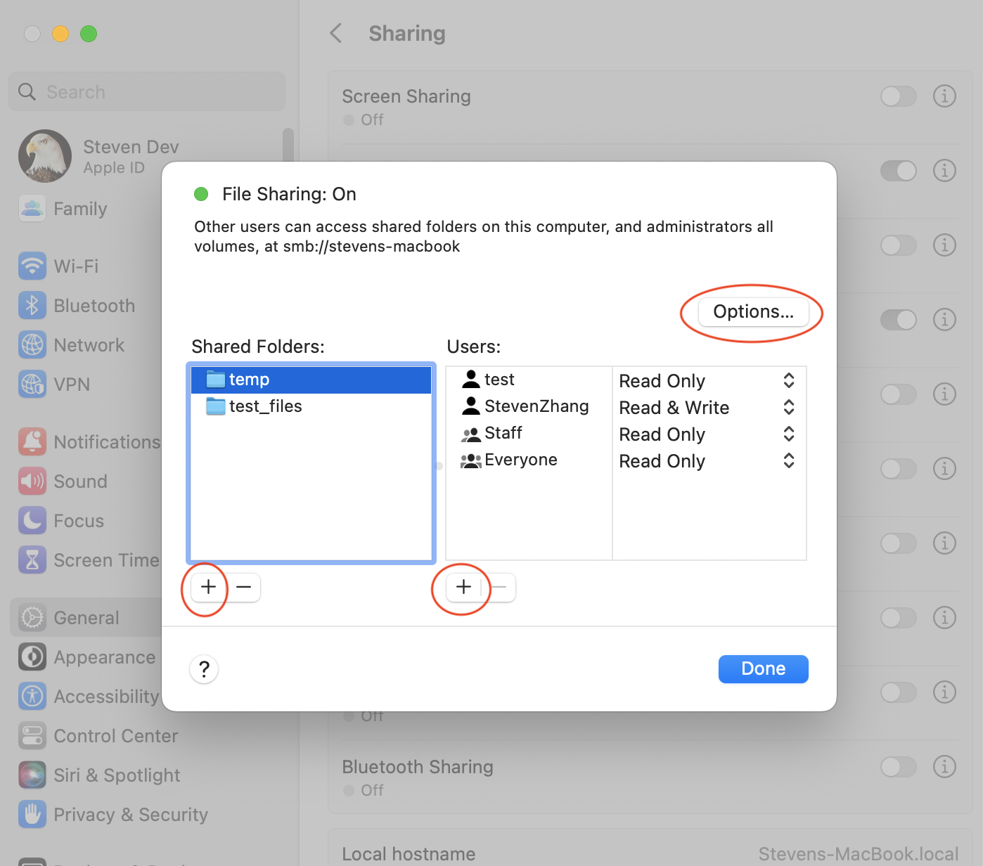 Shared folders and user permissions in macOS