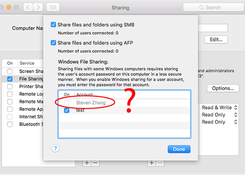 A disabled macOS file-sharing account