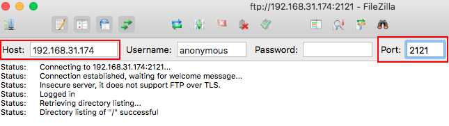 使用 FileZilla 连接